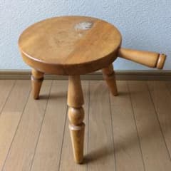 飛騨産業 キツツキマーク ミルクスツール 三本脚スツール 花台 持ち