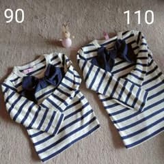 110 90　姉妹お揃いリボントップスのサムネイル