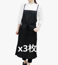 黒エプロン 撥水加工 3枚セット - メルカリ