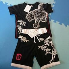 はんな様専用[楽露]タグ付き新品/虎柄上下セット[90]のサムネイル