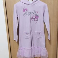 メゾピアノ　ワンピース　長袖　秋冬　フリル　新品タグ付　パープル　女の子のサムネイル
