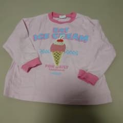 ブリーズ BREEZE アイスクリーム刺繍ピンク長袖カットソー