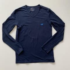 ✨極美品✨ARMANI アルマーニ　長袖　Tシャツ　ネイビー　紺　メンズ　Mのサムネイル