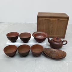 ♢227 備前焼 湯呑 湯冷まし 急須 茶托 陶器 金属工芸 煎茶道具 まとめて ♢227 備前焼 湯呑 湯冷まし 急須 茶托 陶器 金属工芸 煎茶道具 まとめ