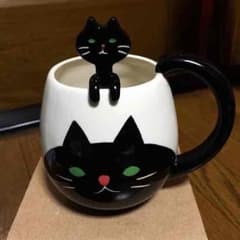 猫ちゃんマグカップ♡可愛いスプーン付きのサムネイル