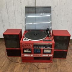 3F レトロ SANYO システムコンポ DCW-W03 赤色 ラジカセ - メルカリ