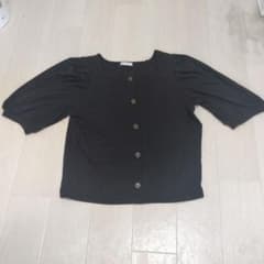 COLZA 半袖 リブカットソー ブラック Sサイズのサムネイル