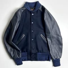 極美品】スクーカム/袖レザーアワードジャケット/スタジャン/杢リブ 