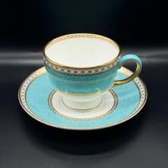 Wedgwood Ulander Powder Turquoise Powder Blue Cup & Saucer