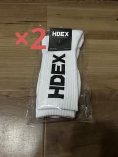 【日本未発売】HDEX ロゴ入り ホワイトソックス　2足セット