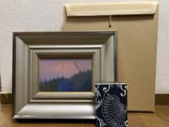 日本画 真作　岩彩 風景画 【河本正】「富嶽」『美術市場』掲載 SM号 裏書・箱 日本画 真作 岩彩 風景画 【河本正】「富嶽」『美術市場』掲載 SM号