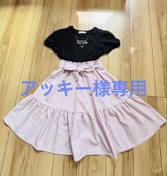 メゾピアノジュニア　ガーリードッキングワンピースのサムネイル