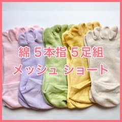 【新品】五本指靴下 5足組 綿素材 メッシュ ショート丈 男女兼用 薄手のサムネイル