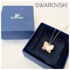 極美品‼SWAROVSKIクリスタルガラス バタフライモチーフ ネックレス 
