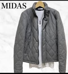 MIDAS キルティング　ダウンジャケット　グレー　ブルゾン　ウールジャケットのサムネイル
