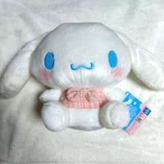 シナモロール　シナモン　胸きゅんツイードBIGぬいぐるみ　ピンク　ぬいぐるみ