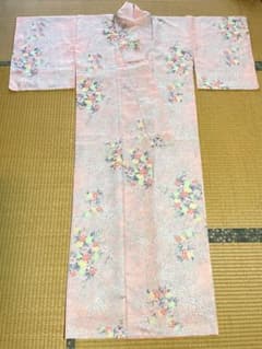 ピンク 花柄 小紋 着物のサムネイル