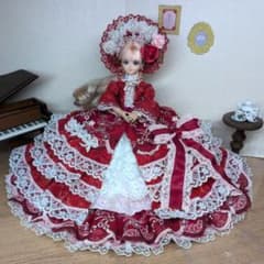 ジェニーフレンド27cmドール服 ロリータりぼん♡赤のドレス - メルカリ