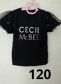 CECIL McBEE ロゴTシャツ チュール袖