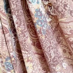 【アンティーク調 】花柄 ペイズリー 生地 ハンドメイド　くすみ　ピンクのサムネイル