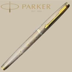 PARKER 万年筆 格子柄 ゴールドクリップ　元箱付 PARKER パーカー 万年筆 格子柄 ゴールドクリップ 75 シズレ - メルカリ