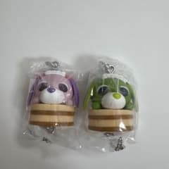 お茶犬 温泉まったりゆらゆらつながるマスコット2点セット