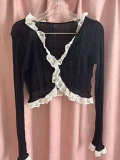 NICE CLAUP カーディガン　ボレロ　ネイビー