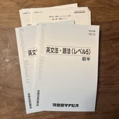 河合塾マナビス 英文法・語法（レベル5）前半 後半のサムネイル