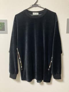 【美品】TOGA VIRILIS 装飾デザインベロアニットのサムネイル