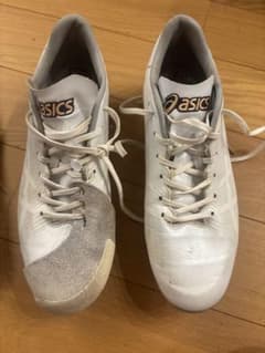 asics 野球 スパイク ホワイト P革加工済みのサムネイル