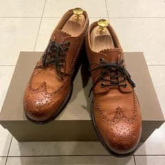美品】PADRONE パドローネ ウイングチップシューズ ロバート キャメル 