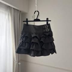 ダブルバックル フリルスカート グレーのサムネイル