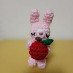 ハンドメイド うさぎ りんご あみぐるみ - メルカリ