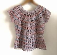 【最終値下げ】ハンドメイド 透かし編みニットトップス 多色のサムネイル