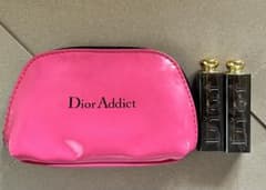 【3点セット】DIOR ノベルティ リップポーチとリップ2本