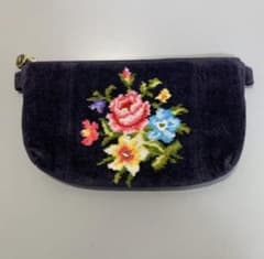 ✨FEILER　フェイラー　ポーチ　ネイビー　花柄　希少品のサムネイル