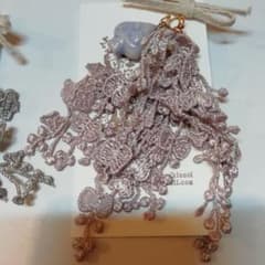 イヤリング　ハンドメイド　レース　スペードのサムネイル