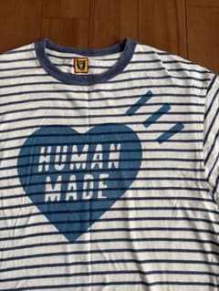 HUMAN MADE ボーダー Tシャツ ネイビー Sサイズ HUMAN MADE ヒューマンメイド ボーダー Tシャツ ネイビーXXLサイズ
