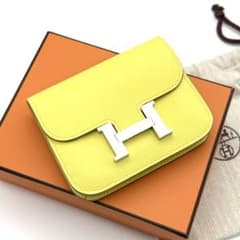 未使用級◆HERMES コンスタンススリム イエロー シルバー金具 U刻印 未使用級◇HERMES コンスタンススリム イエロー シルバー金具 U刻印