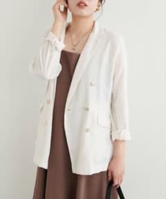 ナチュラルクチュール♡麻調合繊ほんのりシアージャケット