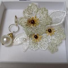 ❺ お花レースモチーフ パッチんチャーム★ハンドメイド★チャームセットのサムネイル