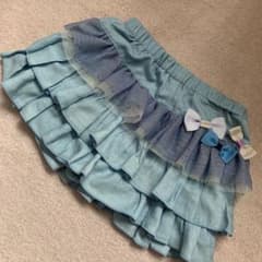 パンパンチュチュ  デニム　キュロットスカート　フリルパーティーのサムネイル