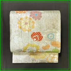 312y31◇華やか！花文 ラメ袋帯 六通 ◇美品 成人式 結婚式 - メルカリ
