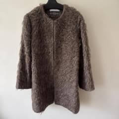 【saqui】モヘアシャギーノーカラーコート　新品　未着用 saqui】モヘアシャギーノーカラーコート 新品 未着用 - メルカリ