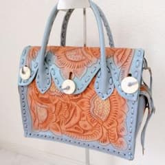 希少カラー】グレースコンチネンタル カービングバッグ ブルー 21aw
