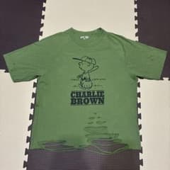 GRANCY風ダメージTシャツ XL　ピーナッツ チャーリーブラウンのサムネイル