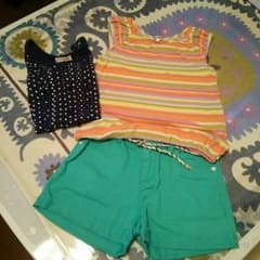 ☆３点セット☆120㌢タンクトップとショートパンツ☆のサムネイル