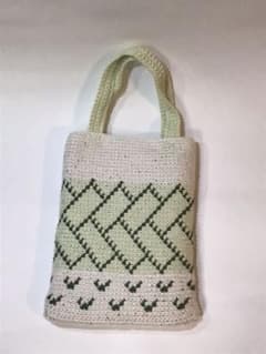 手編み　ミニトートバッグ　手提げ　御朱印入れ等のサムネイル