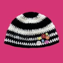 ビーニー　編み物　モヘアのサムネイル