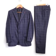 917 ISAIA イザイア スーツ ネイビー 格子柄 44 8R S - メルカリ